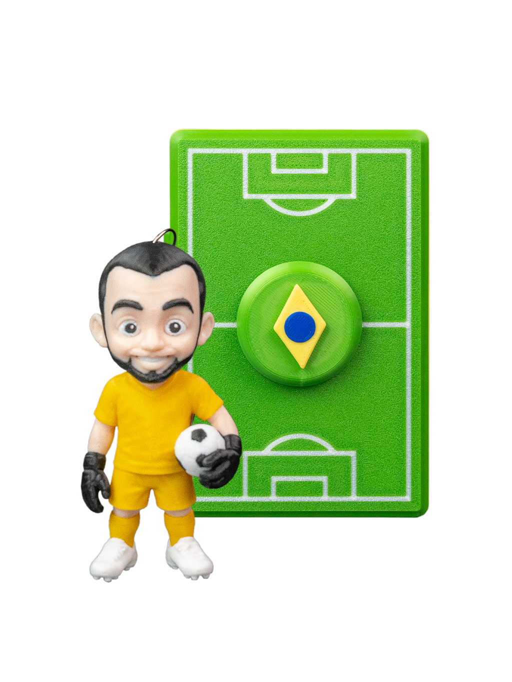Custom Soccer Player Figurine Keychain with box holder