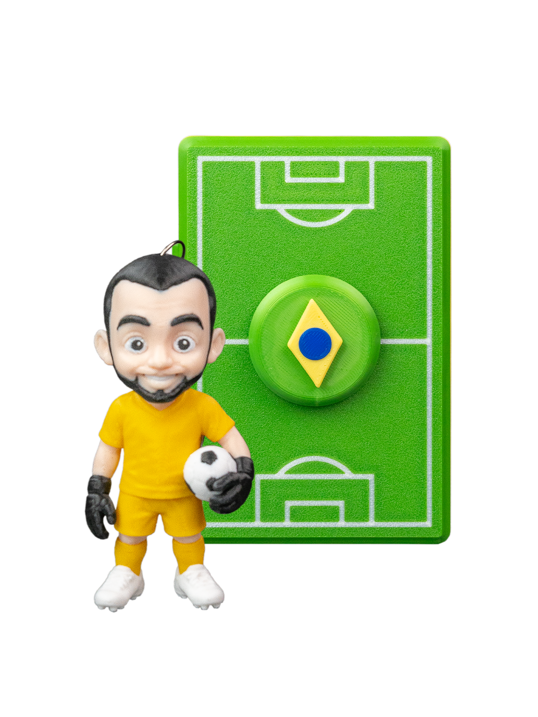 Custom Soccer Player Figurine Keychain with box holder