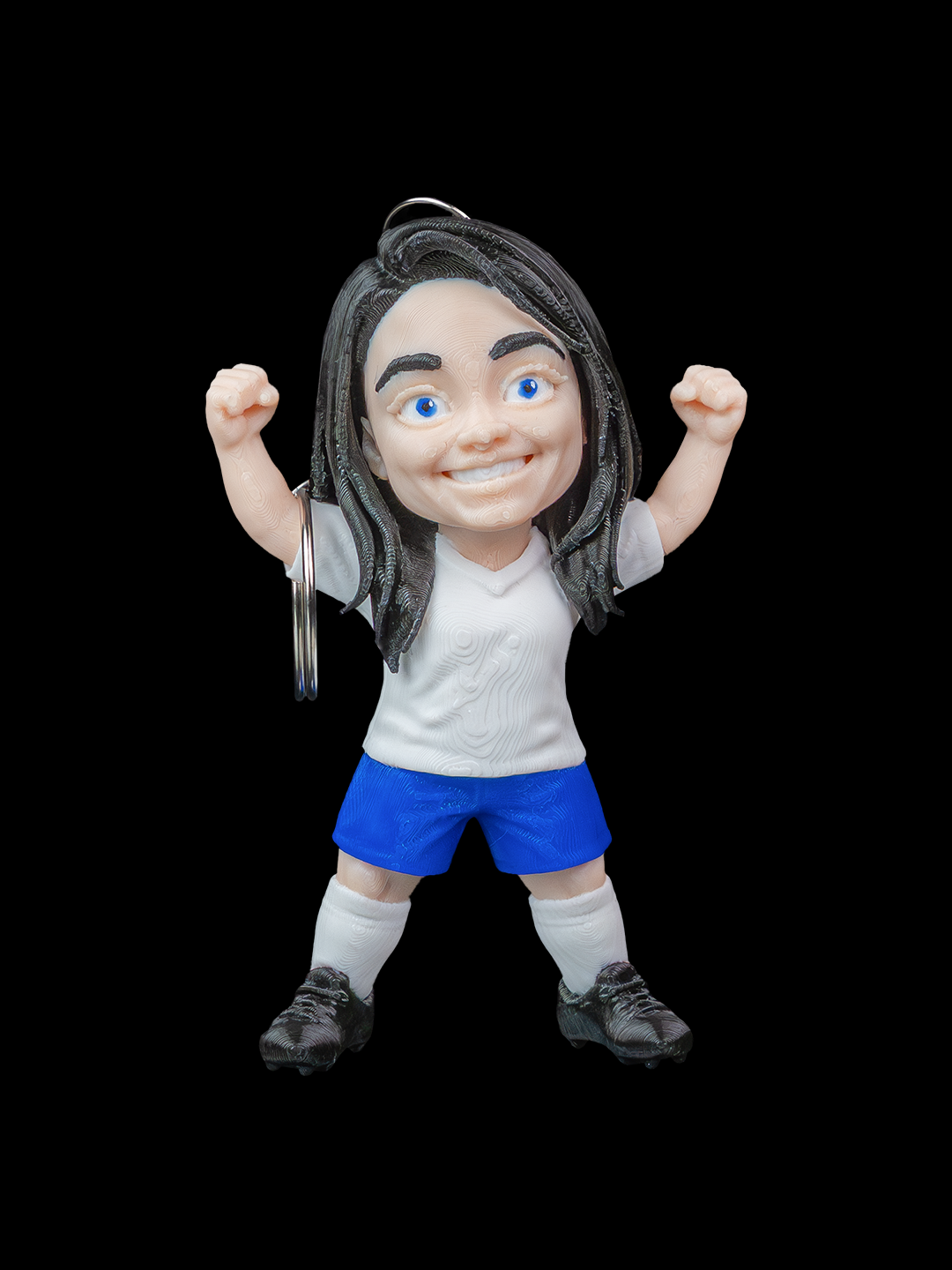 Custom Soccer Player Figurine Keychain with box holder