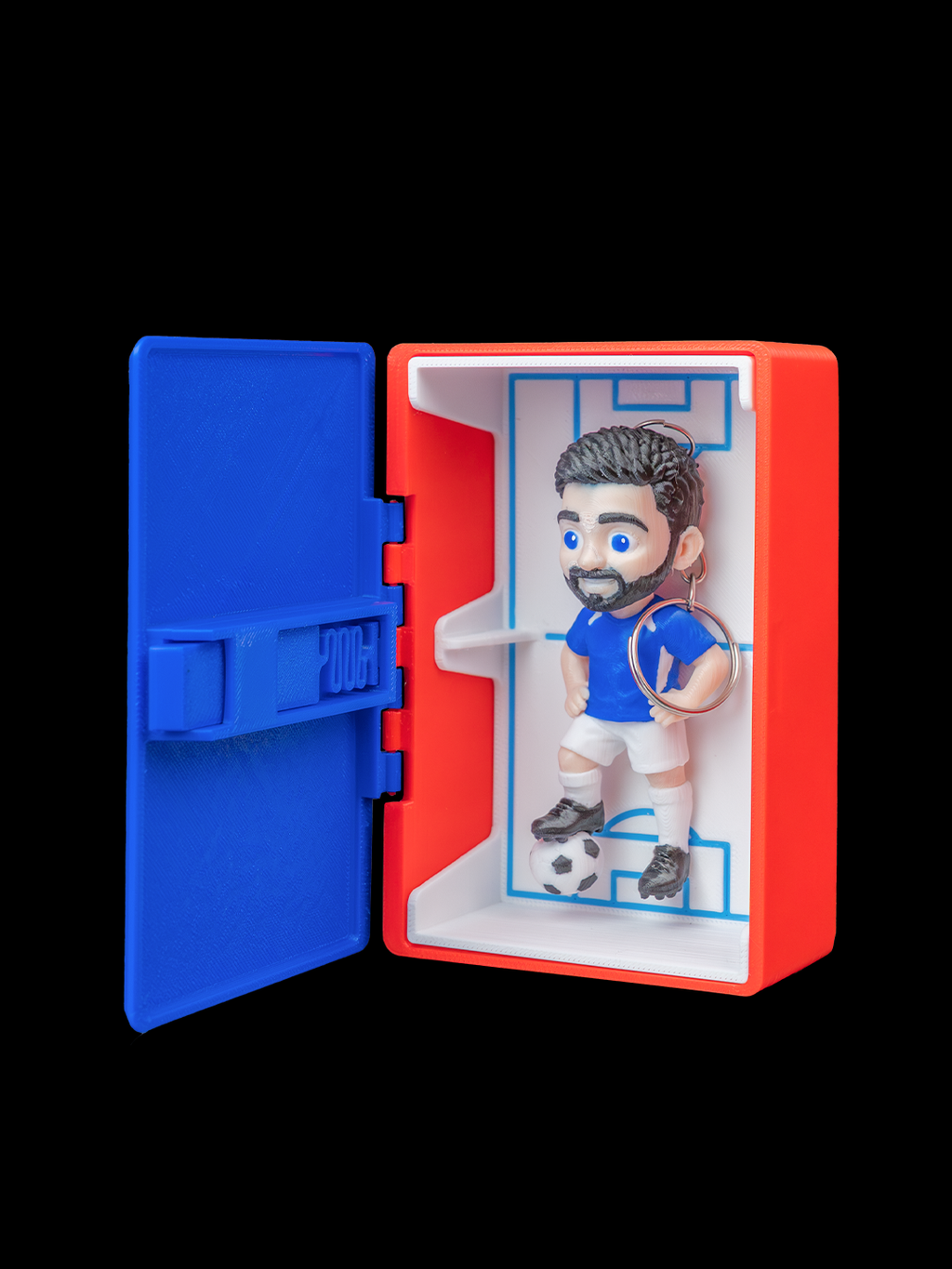 Custom Soccer Player Figurine Keychain with box holder