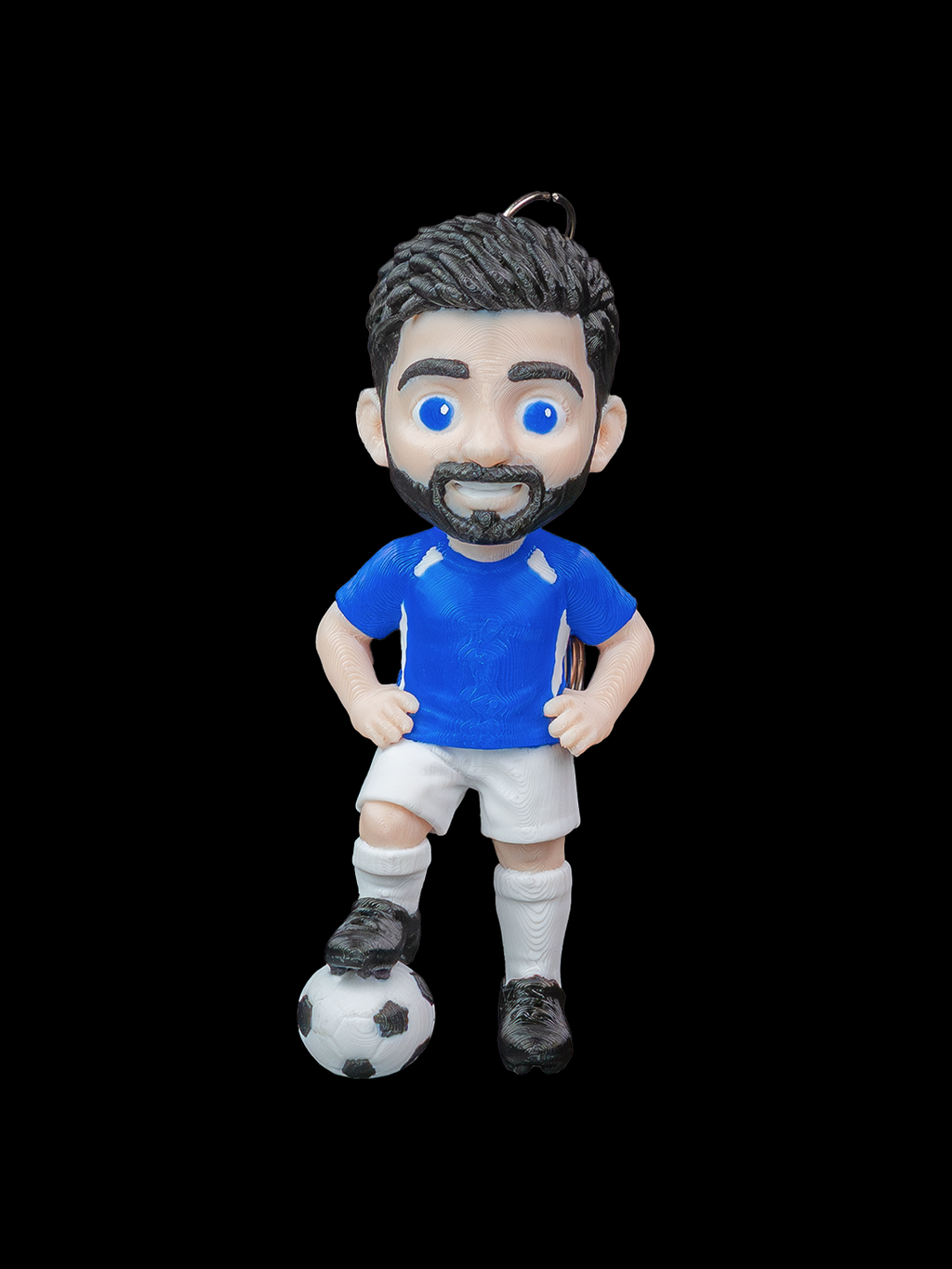 Custom Soccer Player Figurine Keychain with box holder