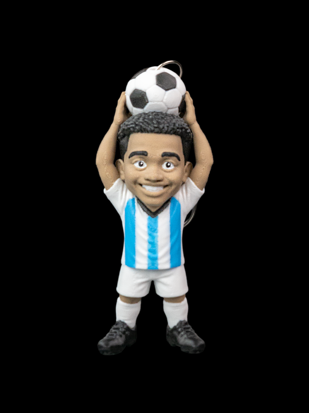 Custom Soccer Player Figurine Keychain with box holder