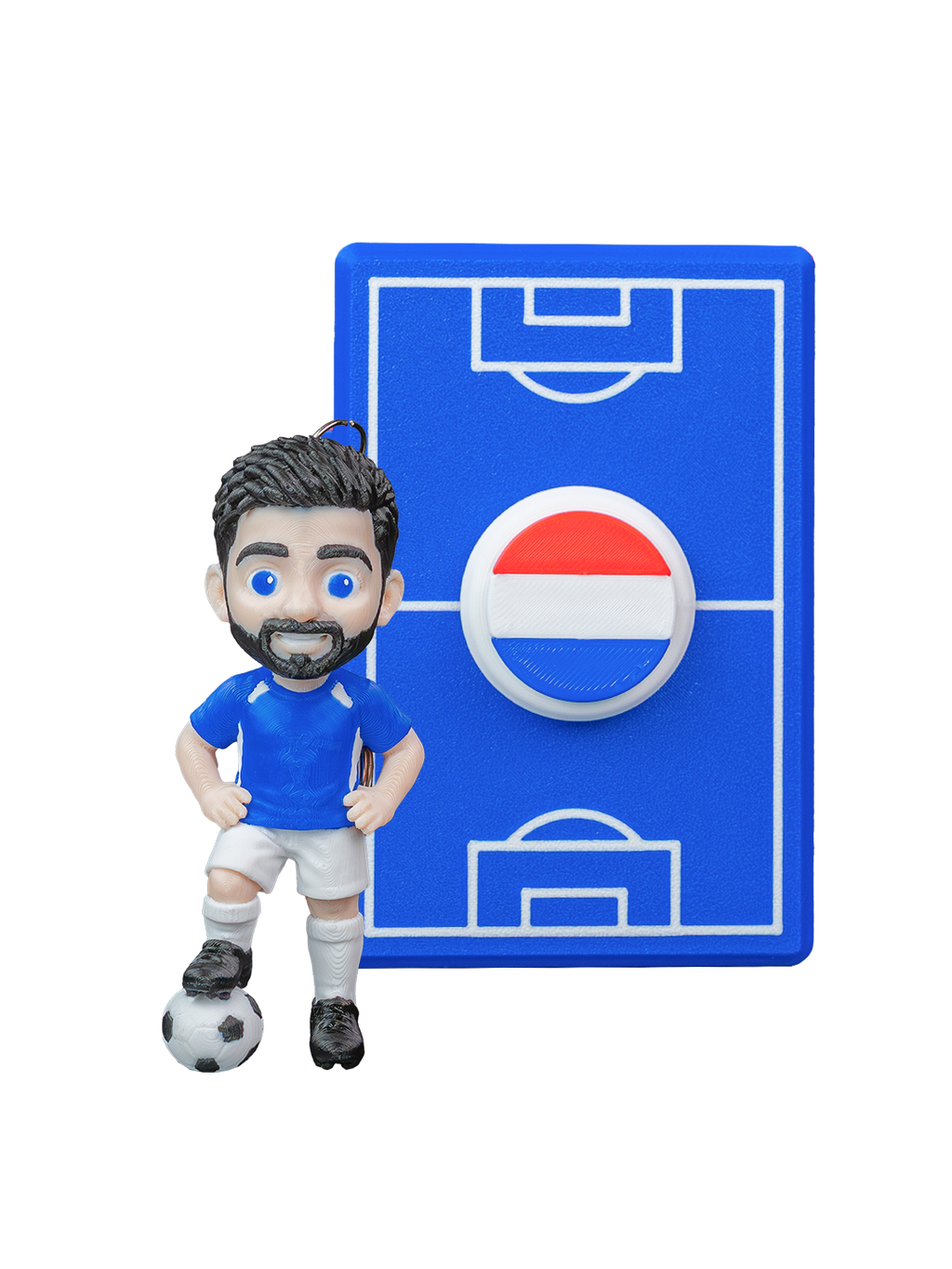 Custom Soccer Player Figurine Keychain with box holder