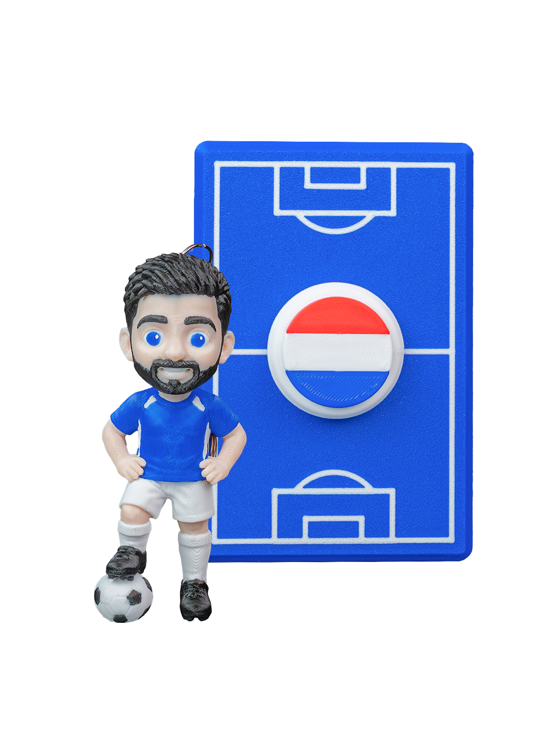 Custom Soccer Player Figurine Keychain with box holder