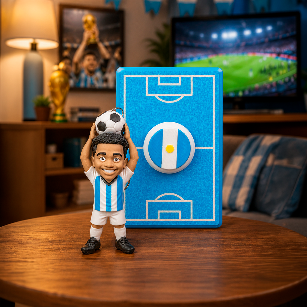 Custom Soccer Player Figurine Keychain with box holder