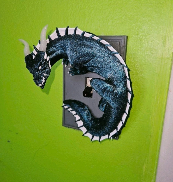 Dragon Guard Light Switch Cover With Glow In The Dark Horns