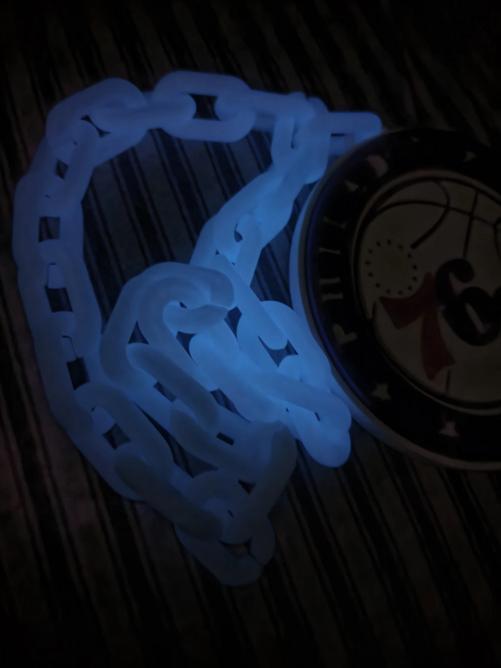 NBA Philadelphia 76ers Logo With Blue Glow In Dark Chain Sixers Basketball